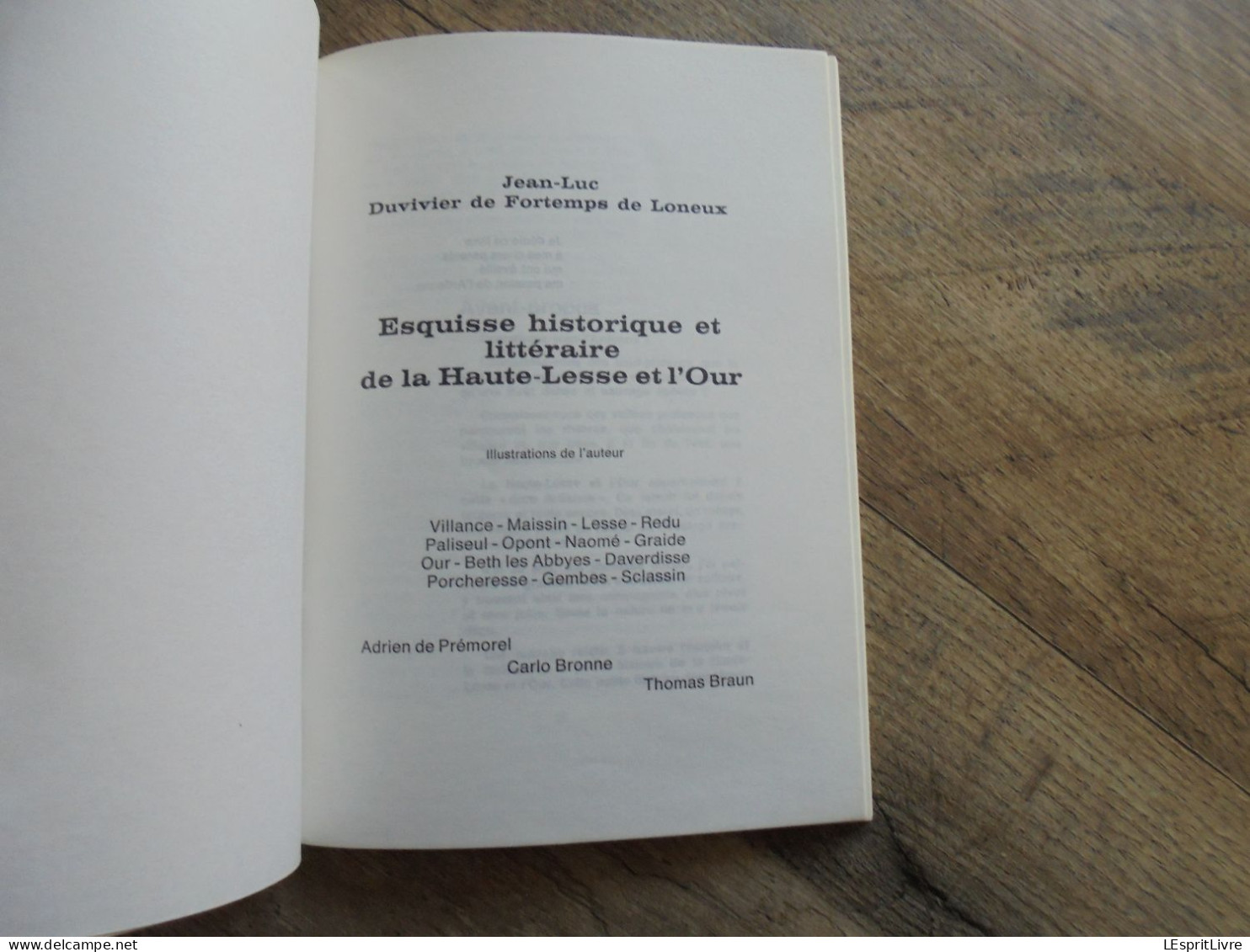 ESQUISSE HISTORIQUE ET LITTERAIRE DE LA HAUTE LESSE ET L'OUR Régionalisme Ardenne Naomé Villance Graide Mohimont Feuilly - Bélgica