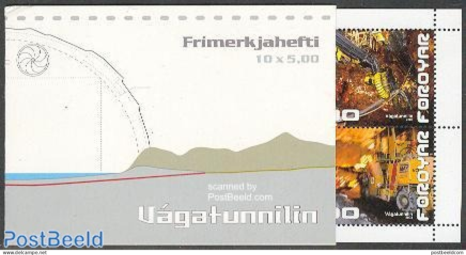 Faroe Islands 2003 Vaga Tunnel Booklet, Mint NH, Stamp Booklets - Art - Bridges And Tunnels - Unclassified