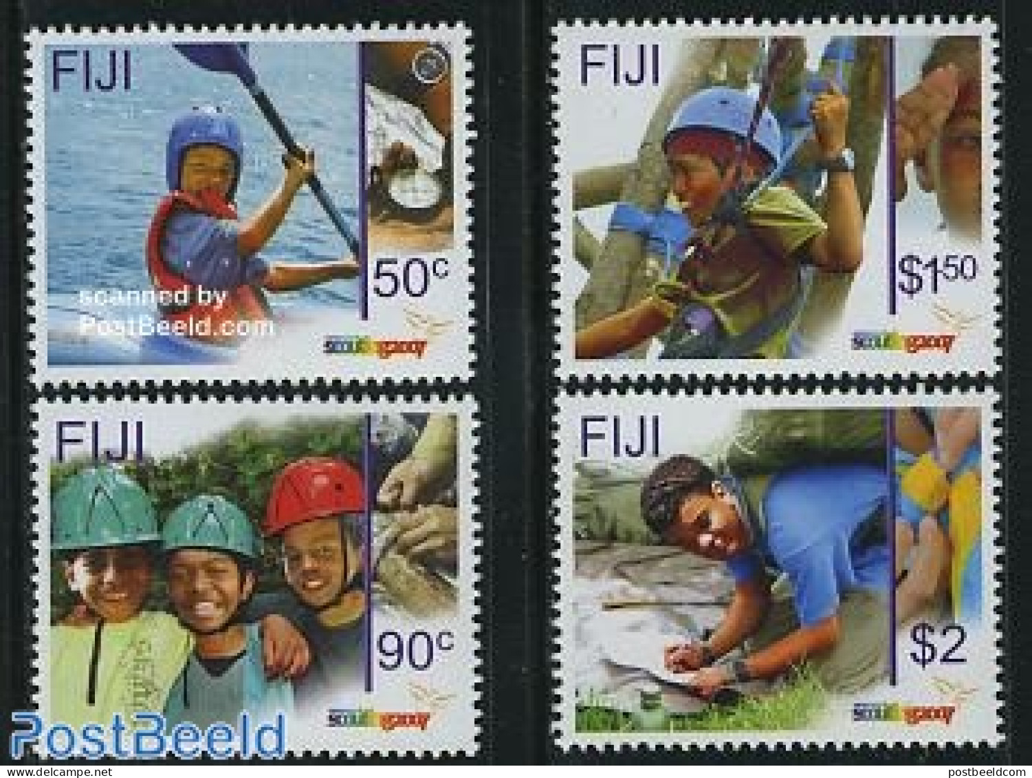Fiji 2007 Scouting 4v, Mint NH, Sport - Transport - Kayaks & Rowing - Scouting - Ships And Boats - Rudersport