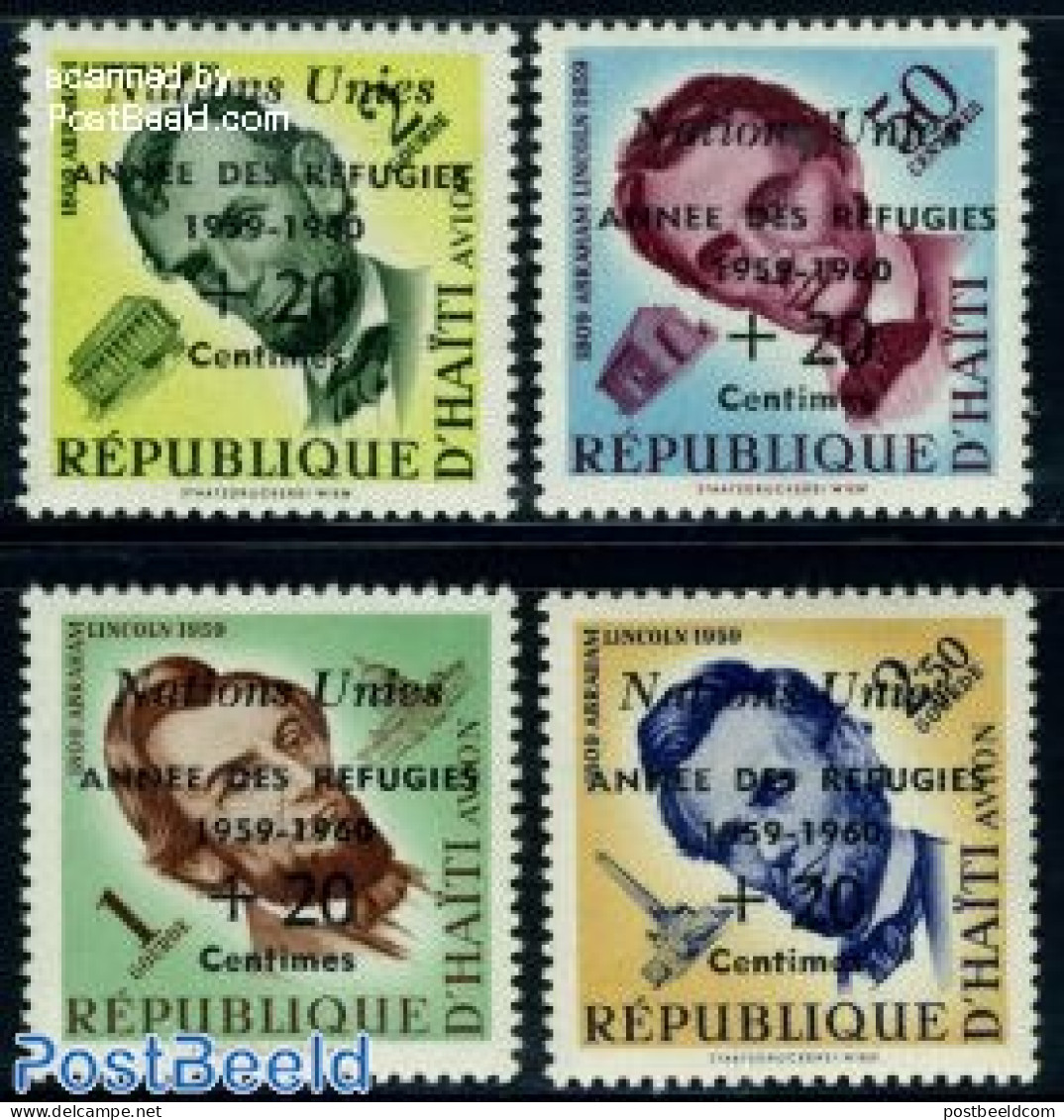 Haiti 1959 Int. Refugees Year 4v, Mint NH, History - American Presidents - Politicians - Refugees - Réfugiés