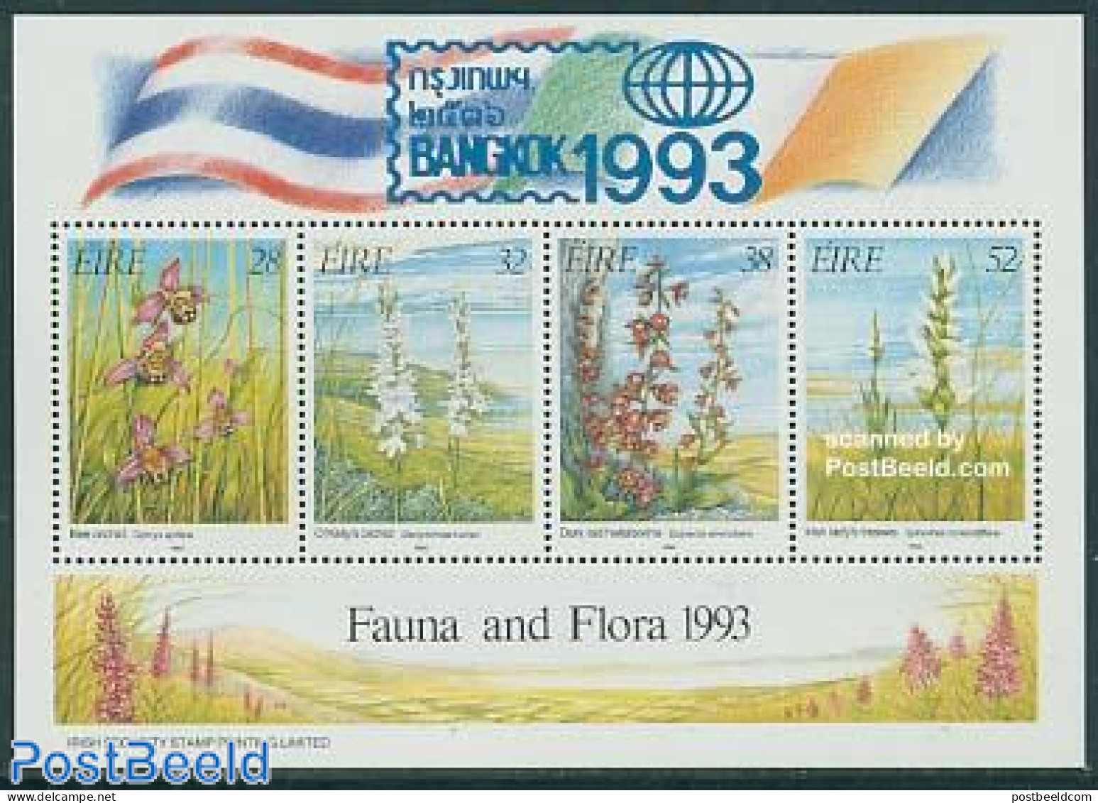 Ireland 1993 Bangkok 1993 S/s, Mint NH, Nature - Orchids - Philately - Nuevos