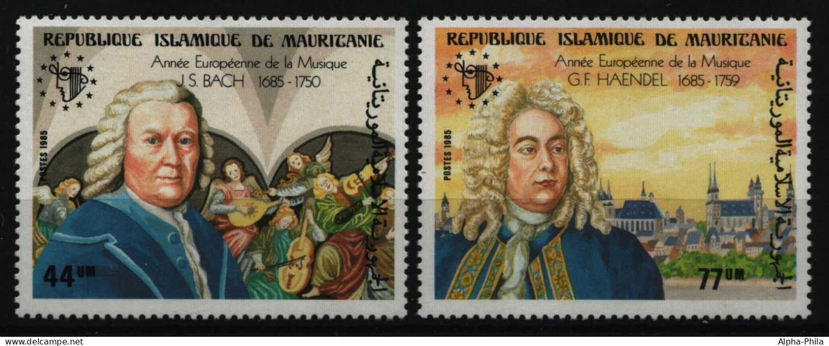 Mauretanien 1985 - Mi-Nr. 859-860 ** - MNH - Bach & Haendel - Mauretanien (1960-...)