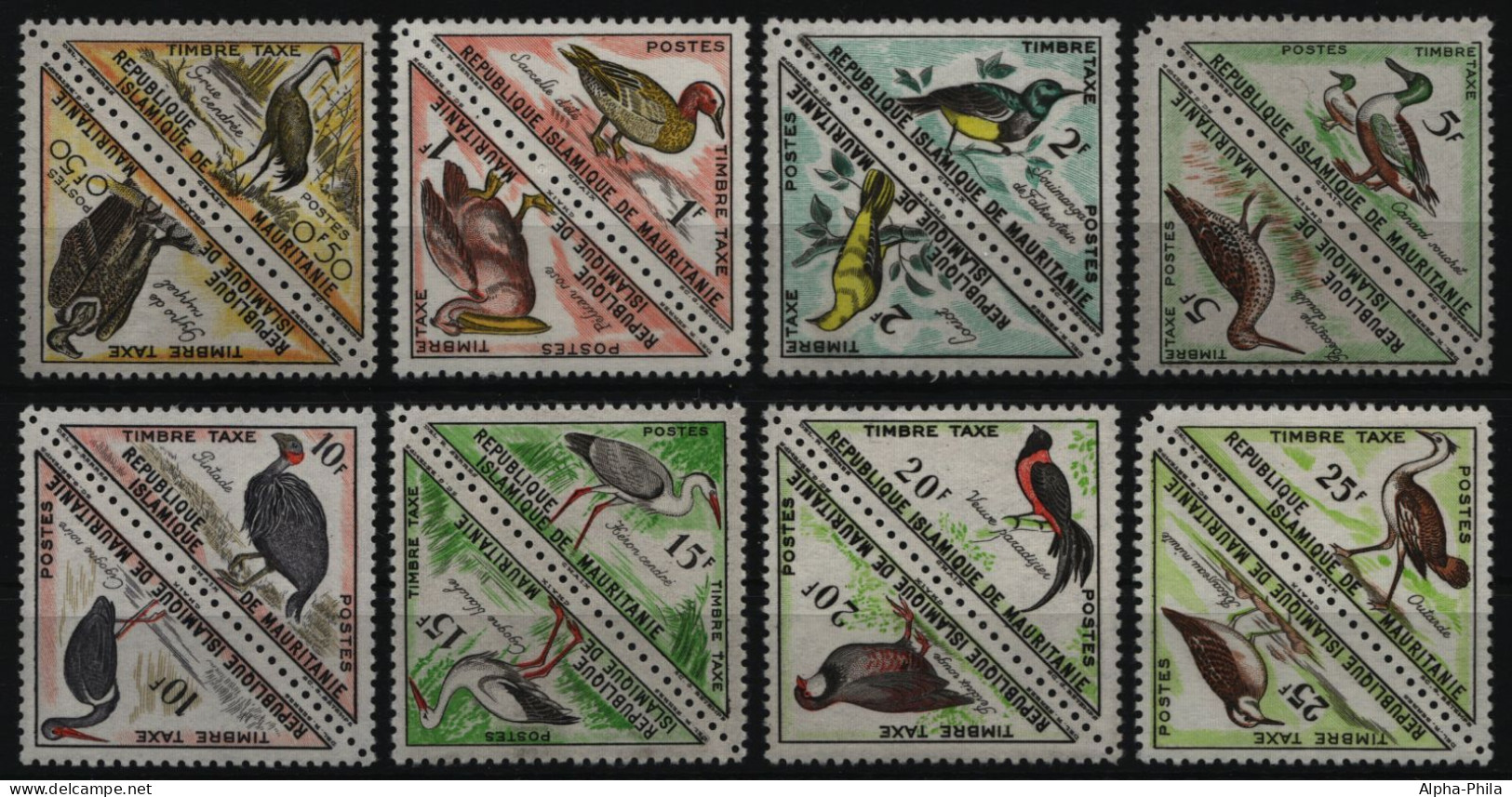 Mauretanien 1963 - Porto - Mi-Nr. 26-41 ** - MNH - Vögel / Birds - Mauritania (1960-...)