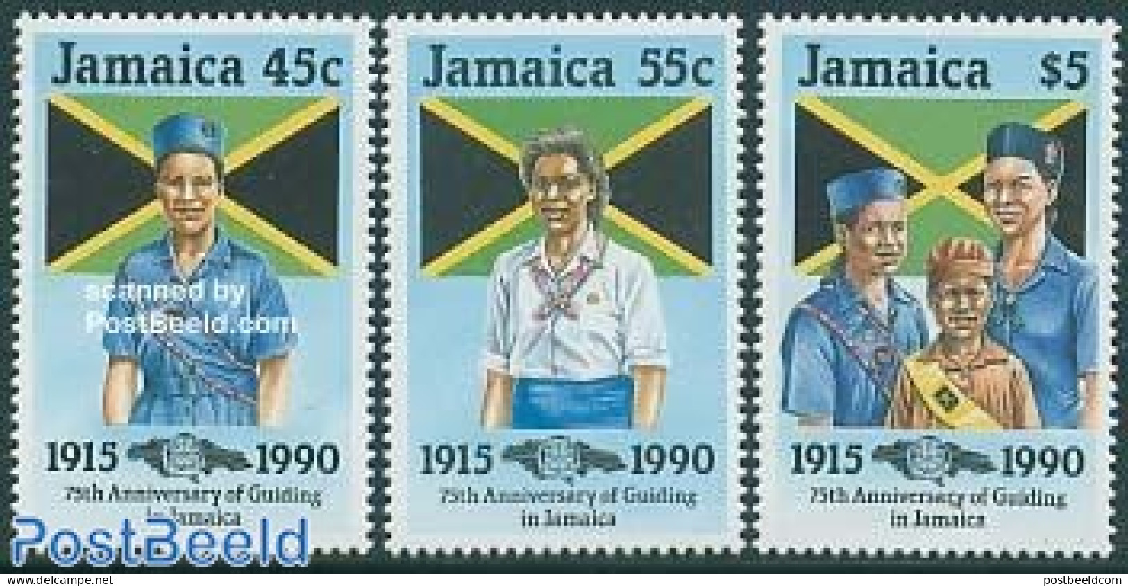 Jamaica 1990 Girl Guides 3v, Mint NH, Sport - Scouting - Jamaique (1962-...)