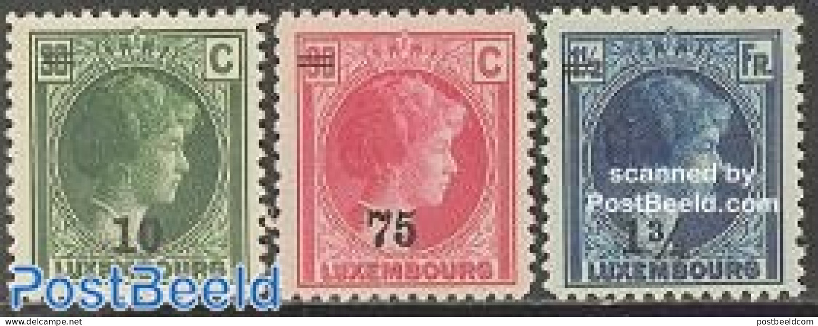 Luxemburg 1929 Overprints 3v, Unused (hinged) - Unused Stamps