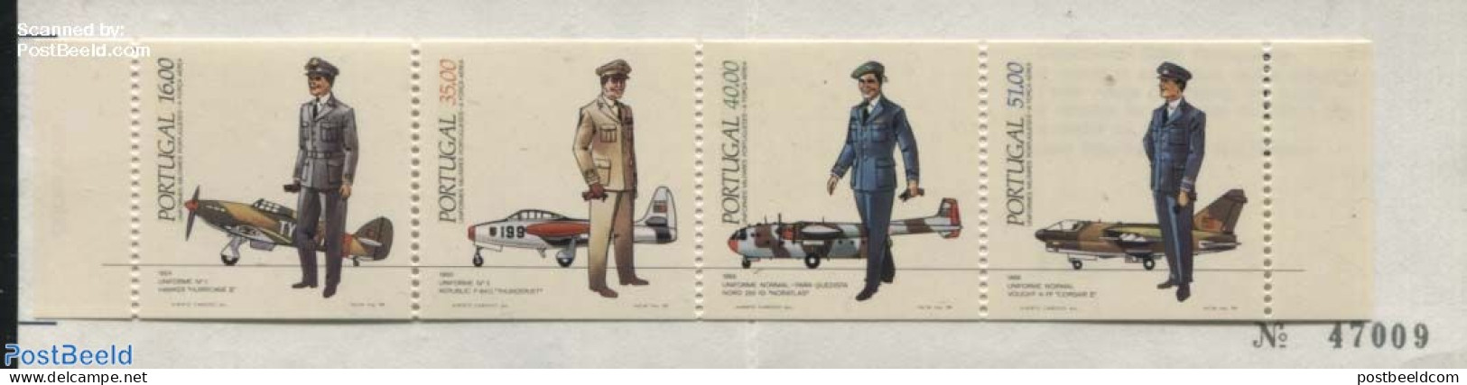 Portugal 1984 Uniforms Booklet, Mint NH, Transport - Various - Stamp Booklets - Aircraft & Aviation - Uniforms - Ungebraucht