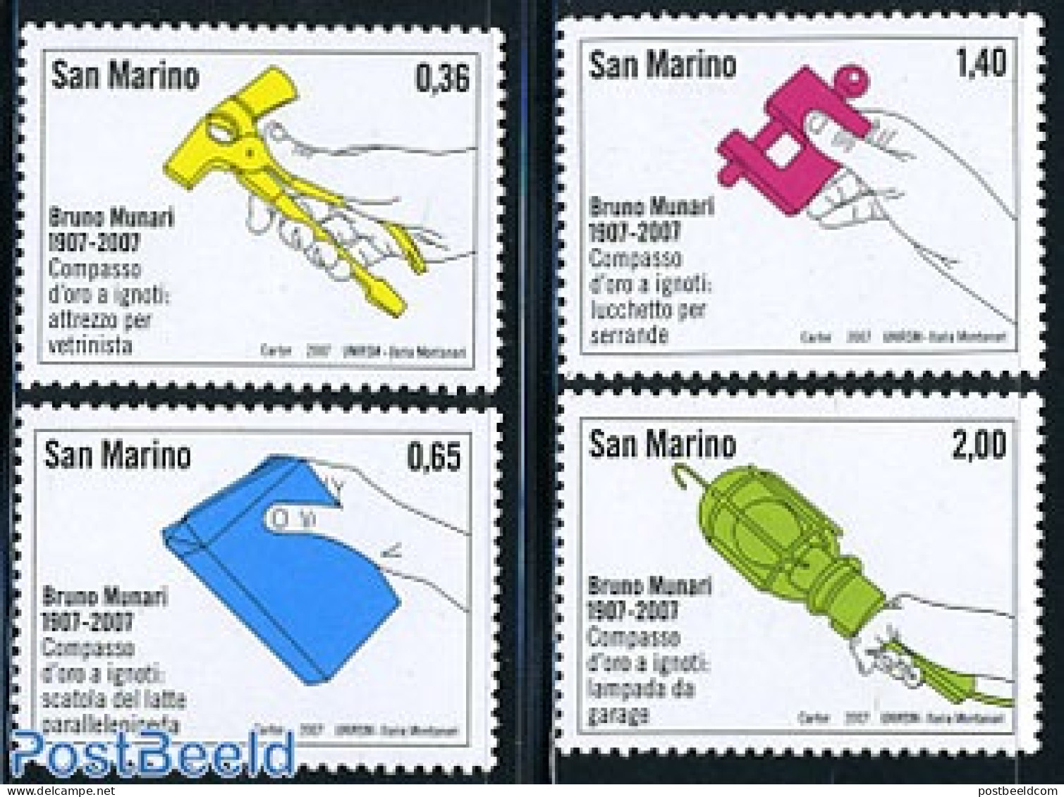 San Marino 2007 Bruno Munari 4v, Mint NH, Science - Inventors - Ongebruikt