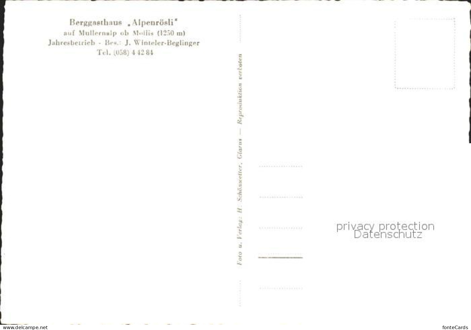 11631419 Mollis Berggasthaus Alpenroesli Auf Mullernalp Mollis - Other & Unclassified