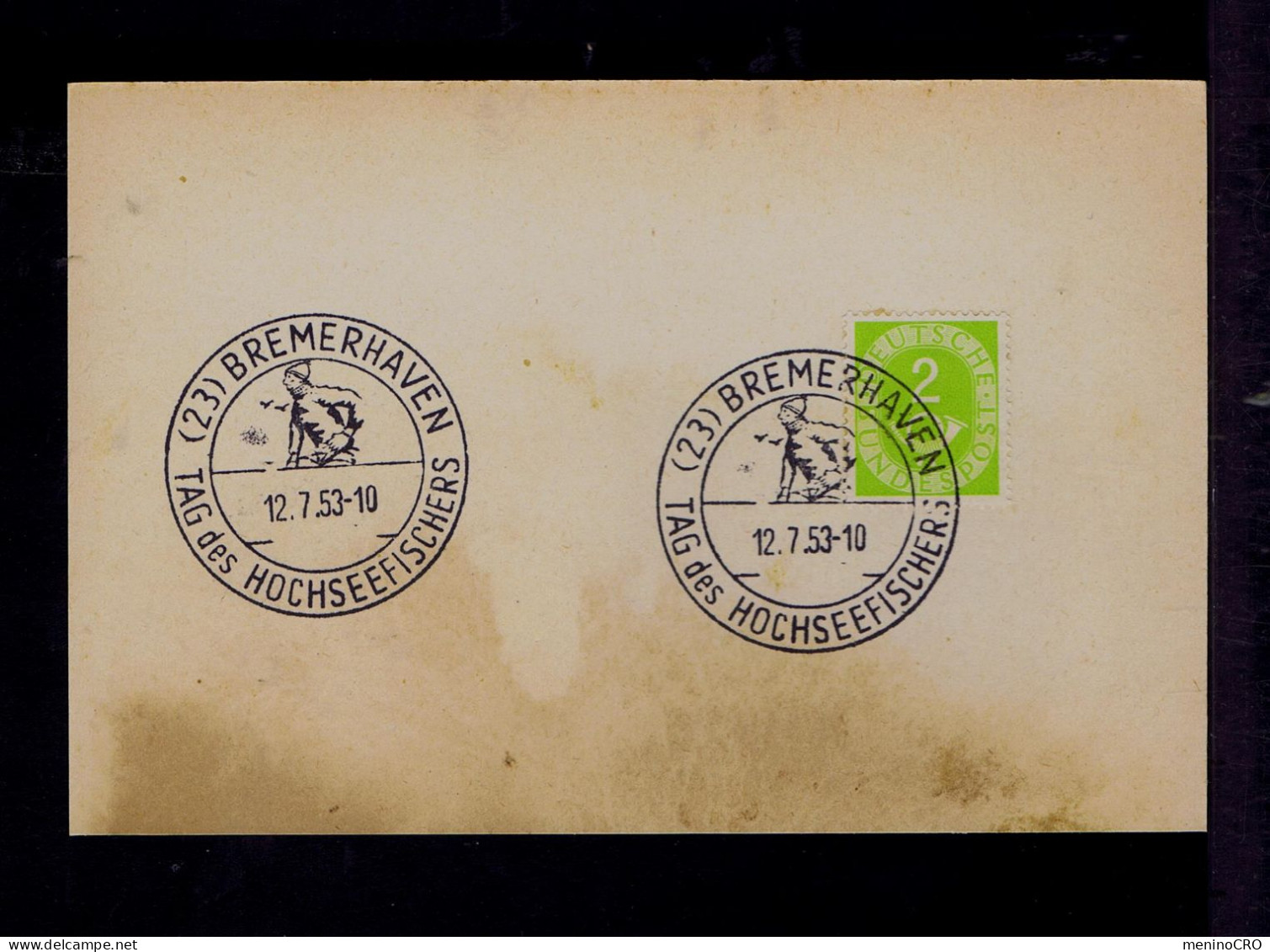 Gc8576 GERMANY Bremerhaven "deep Sea Fisherman Day" Fishers Big Poissons 1953 (in Carton Postal) Jobs Métiers - Other & Unclassified