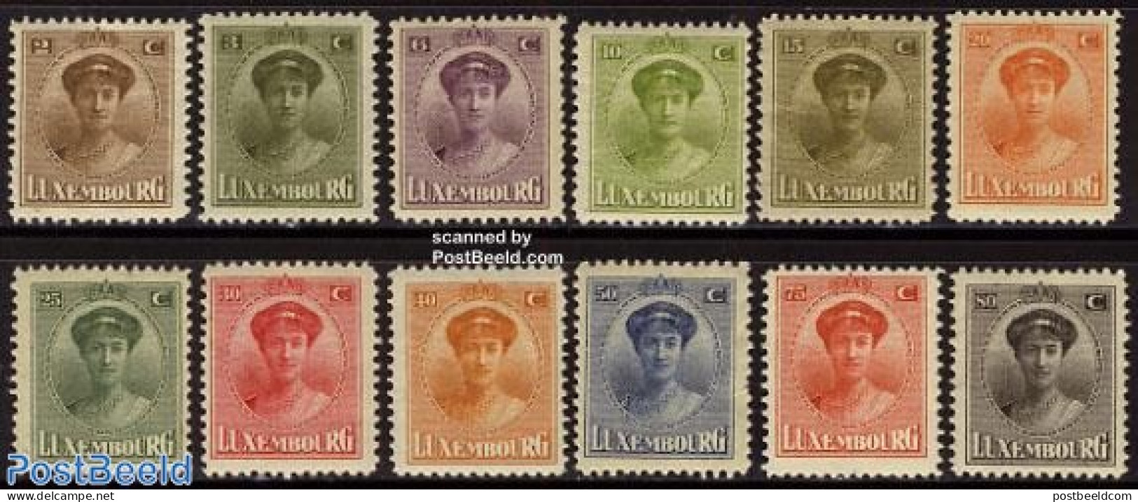 Luxemburg 1921 Definitives 12v, Mint NH - Nuevos