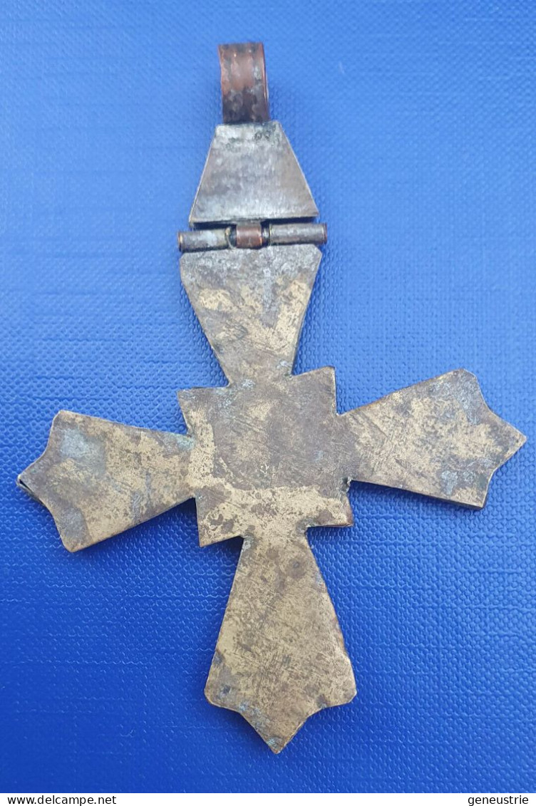 Grande Croix Pectorale éthiopienne Ancienne - Cuivre Argenté - Religious Medal - Religion & Esotericism