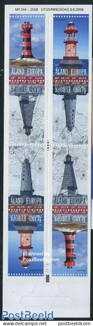 Aland 2008 Lighthouses Booklet (with 2 Sets), Mint NH, Various - Stamp Booklets - Lighthouses & Safety At Sea - Maps - Unclassified