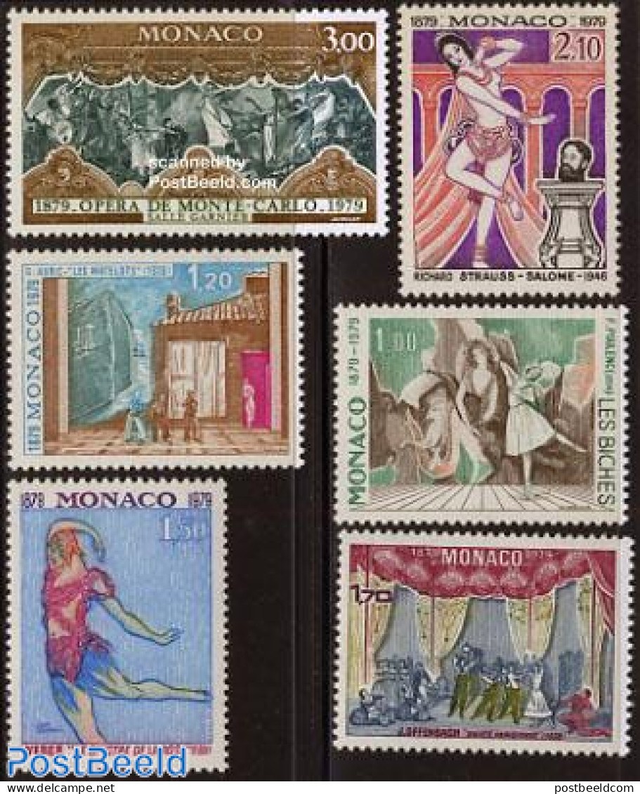 Monaco 1979 Salle Garnier 6v, Mint NH, Performance Art - Dance & Ballet - Music - Theatre - Unused Stamps