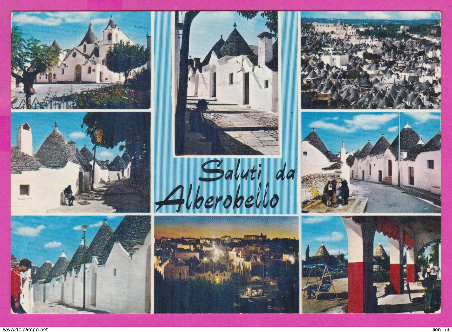 293992 / Italy - Saluti Da ALBEROBELLO - 8 View PC 1976 USED 100+100 L Coin Of Syracuse Italia Italie Italien - 1971-80: Marcophilia