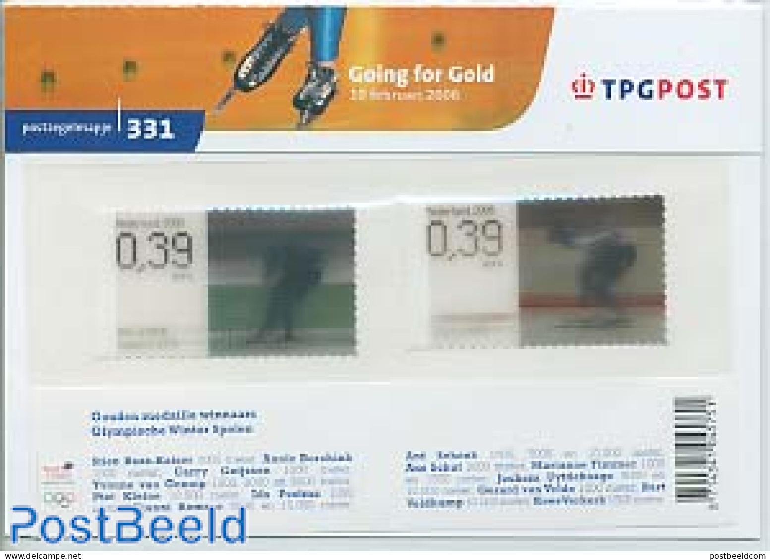 Netherlands 2006 Olympic Winter Games Presentation Pack 331, Mint NH, Sport - Various - Olympic Winter Games - Skating.. - Unused Stamps