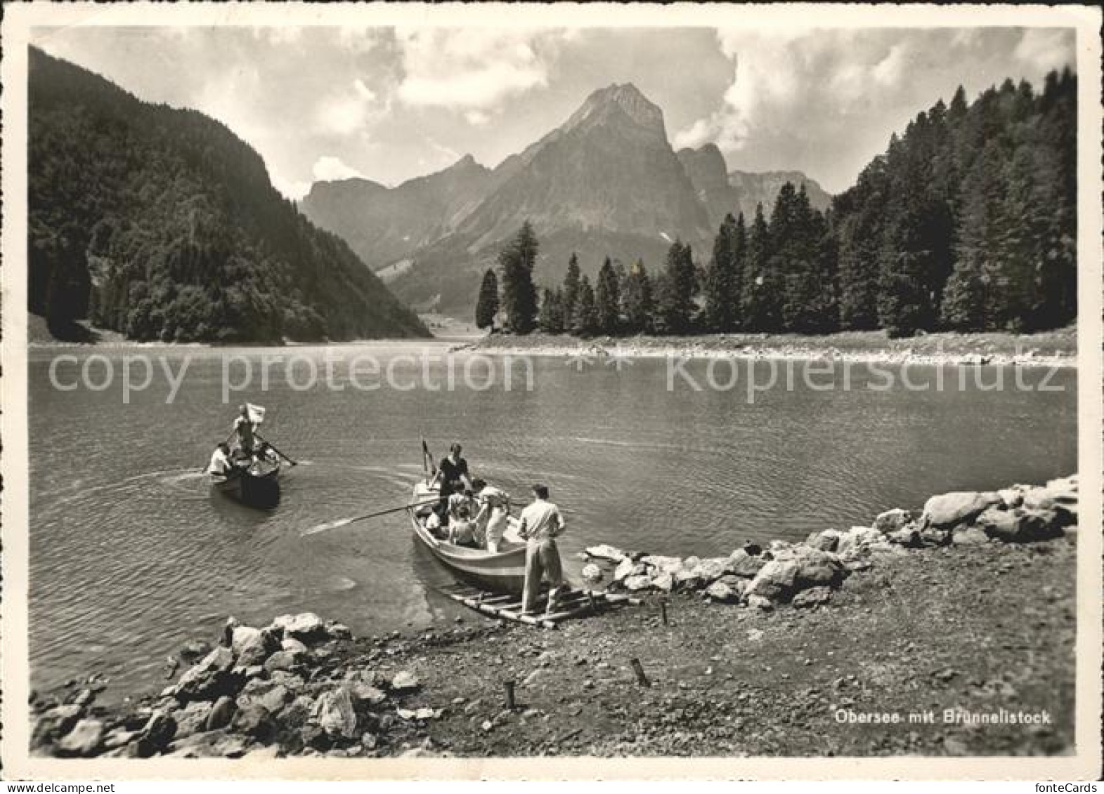 11631408 Naefels Uferpartie Am Obersee Mit Bruennelistock Bootsfahrt Berggasthau - Sonstige & Ohne Zuordnung