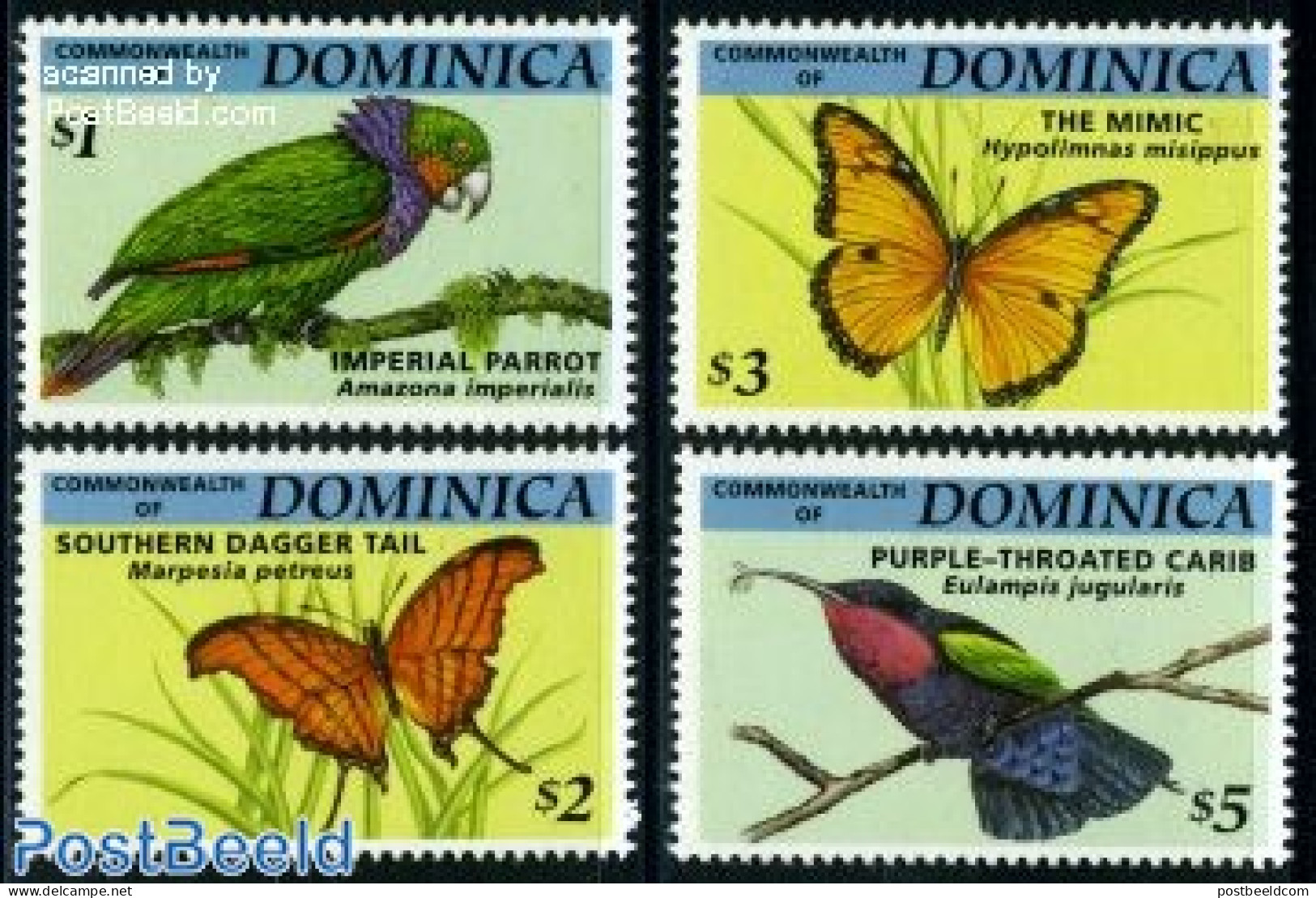 Dominica 1994 Endangered Birds & Butterflies 4v, Mint NH, Nature - Birds - Butterflies - Dominican Republic