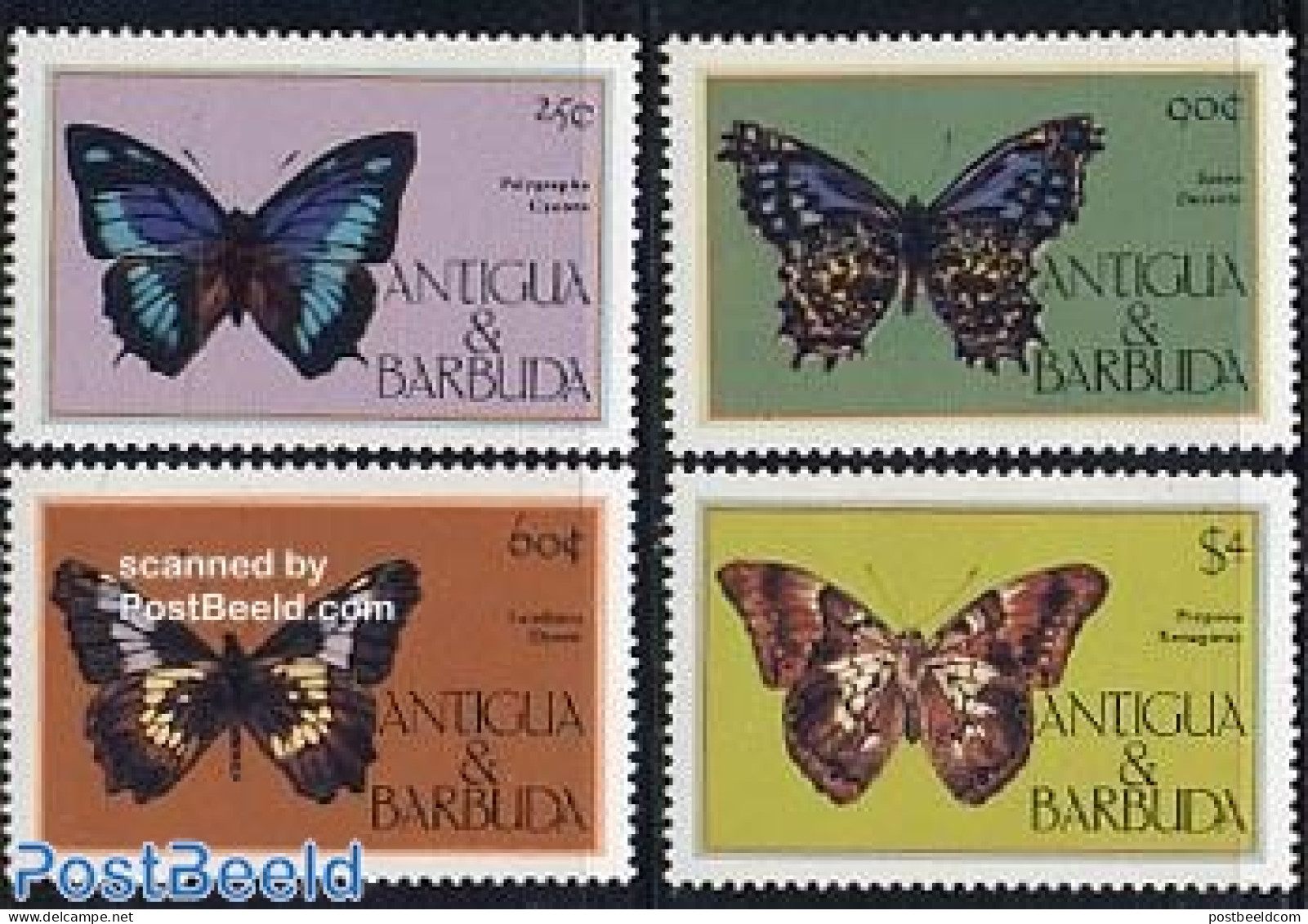 Antigua & Barbuda 1985 Butterflies 4v, Mint NH, Nature - Butterflies - Antigua Y Barbuda (1981-...)