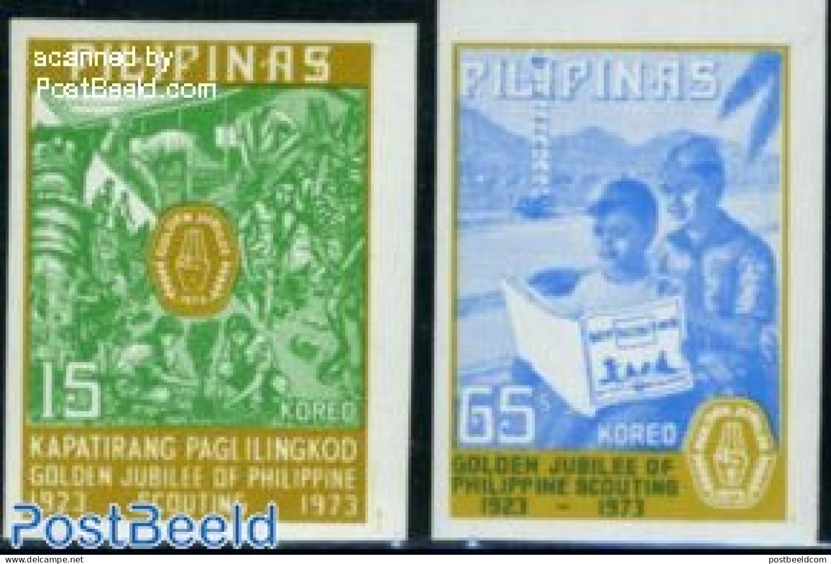 Philippines 1973 50 Years Scouting 2v Imperforated, Mint NH, Sport - Scouting - Philippines