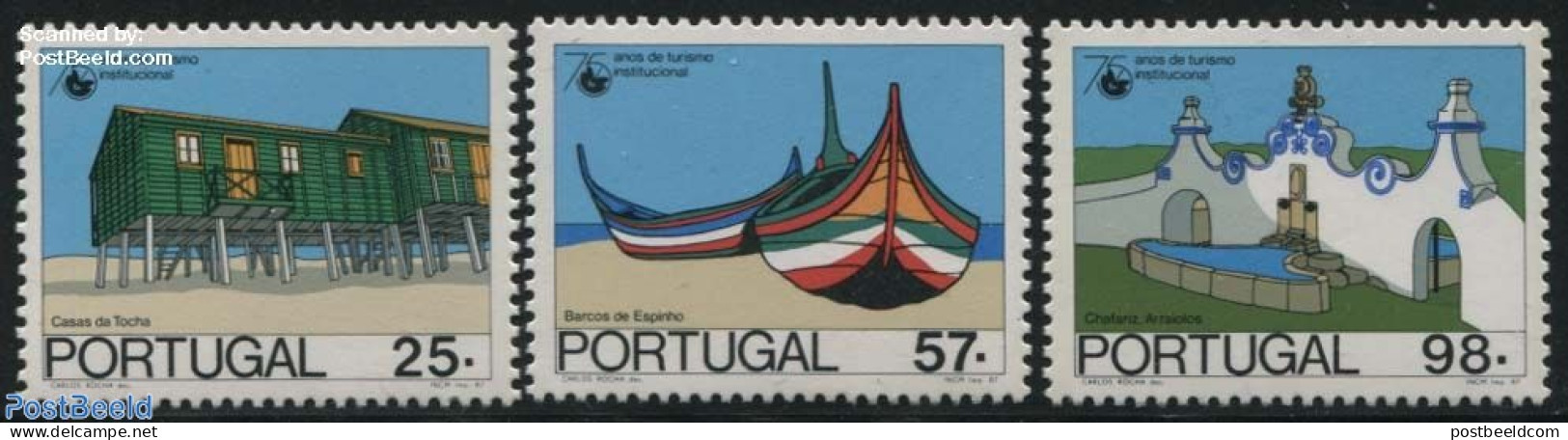 Portugal 1987 Tourism 3v, Mint NH, Transport - Various - Ships And Boats - Tourism - Nuevos