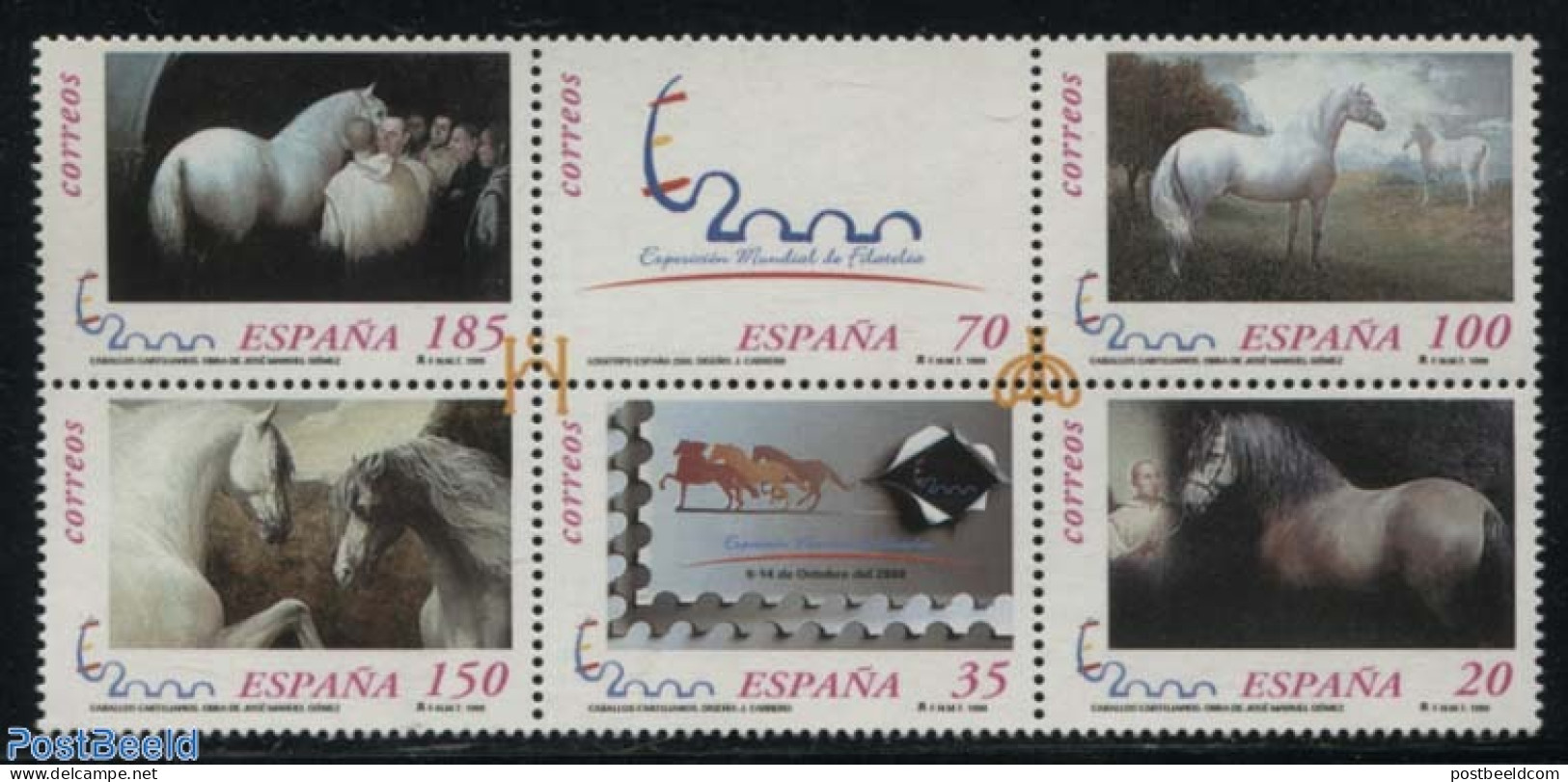 Spain 1999 ESPA A, Horses 6v, Mint NH, Nature - Horses - Ungebraucht