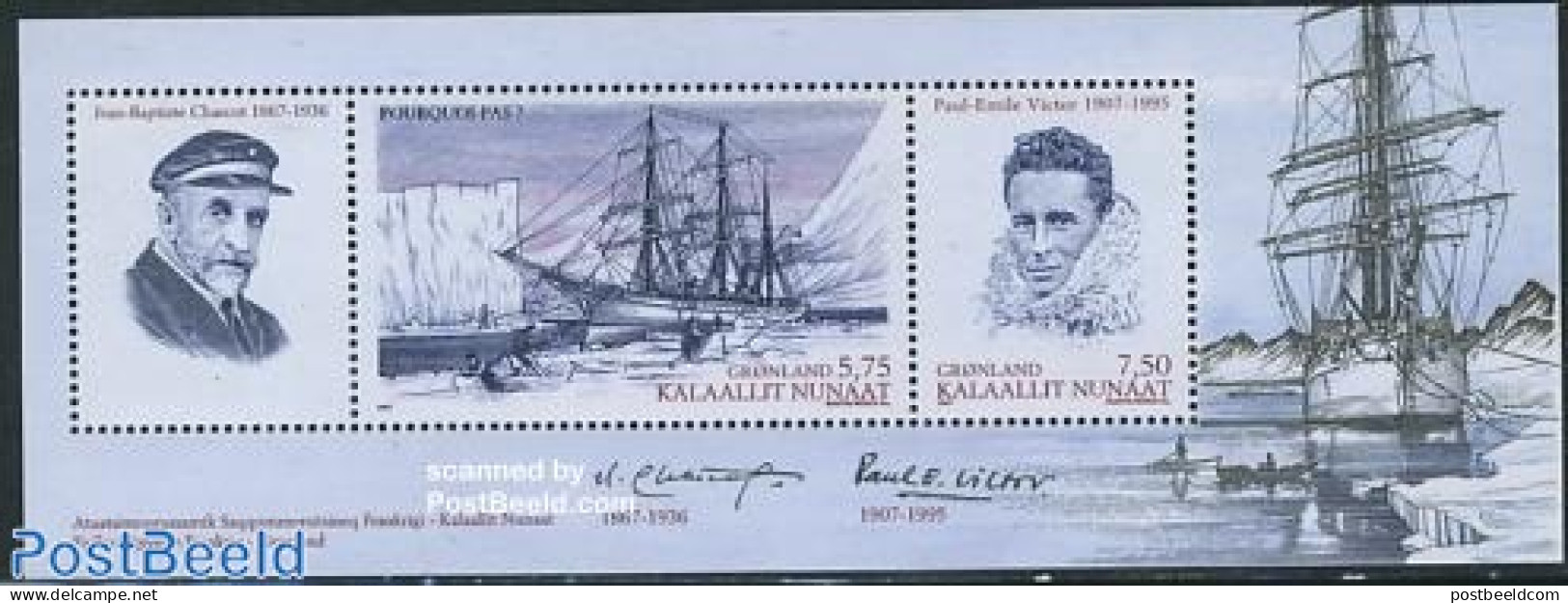 Greenland 2007 Expeditions S/s, Joint Issue France, Mint NH, History - Transport - Various - Explorers - Ships And Boa.. - Ungebraucht