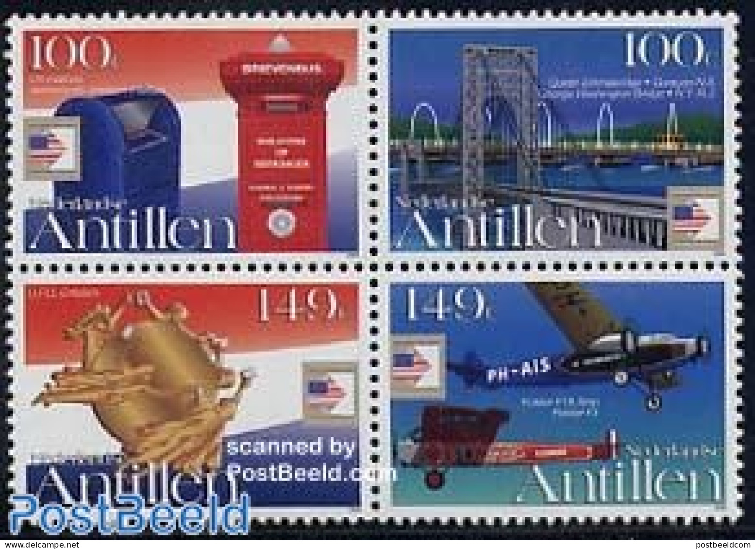 Netherlands Antilles 2006 Washington 2006 4v [+], Mint NH, Transport - Philately - Post - U.P.U. - Fokker Airplanes - .. - Poste