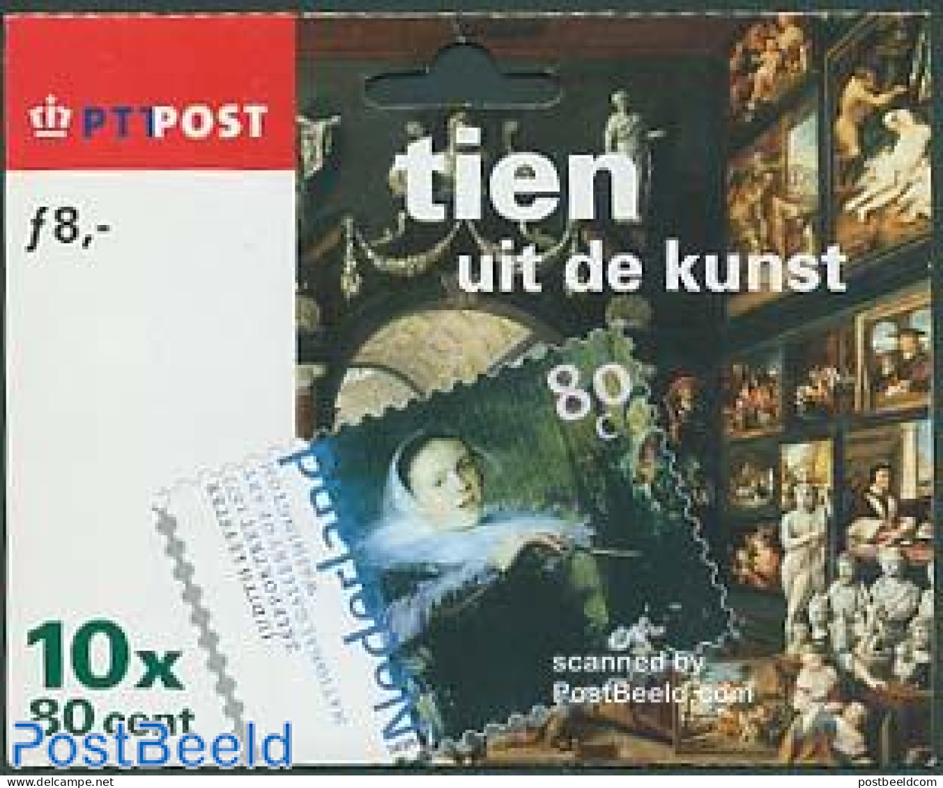Netherlands 1999 Tien Uit De Kunst Hang-pack, Wrong Colours On Cove, Mint NH, Stamp Booklets - Art - Paintings - Unused Stamps