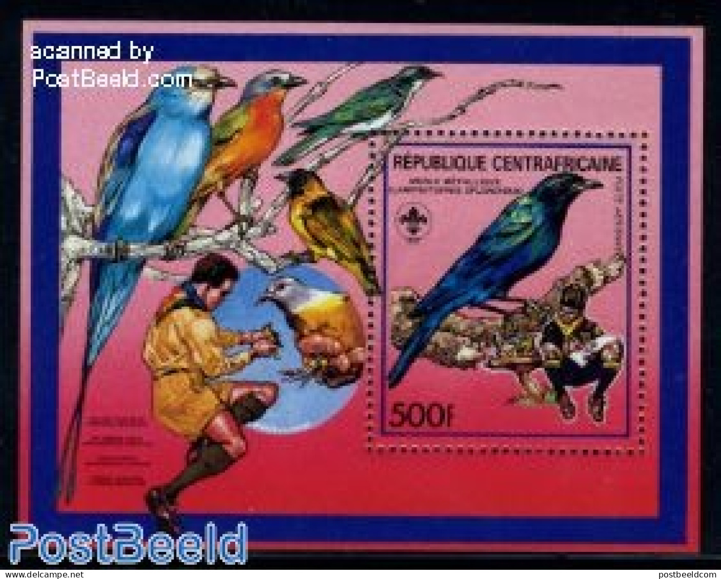 Central Africa 1988 Scouting, Birds S/s, Mint NH, Nature - Sport - Birds - Scouting - Centrafricaine (République)