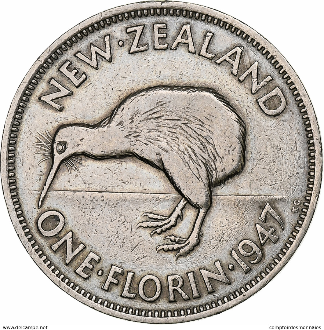 Nouvelle-Zélande, George VI, Florin, 1947, Londres, Cupro-nickel, TB+, KM:10.2a - Nueva Zelanda