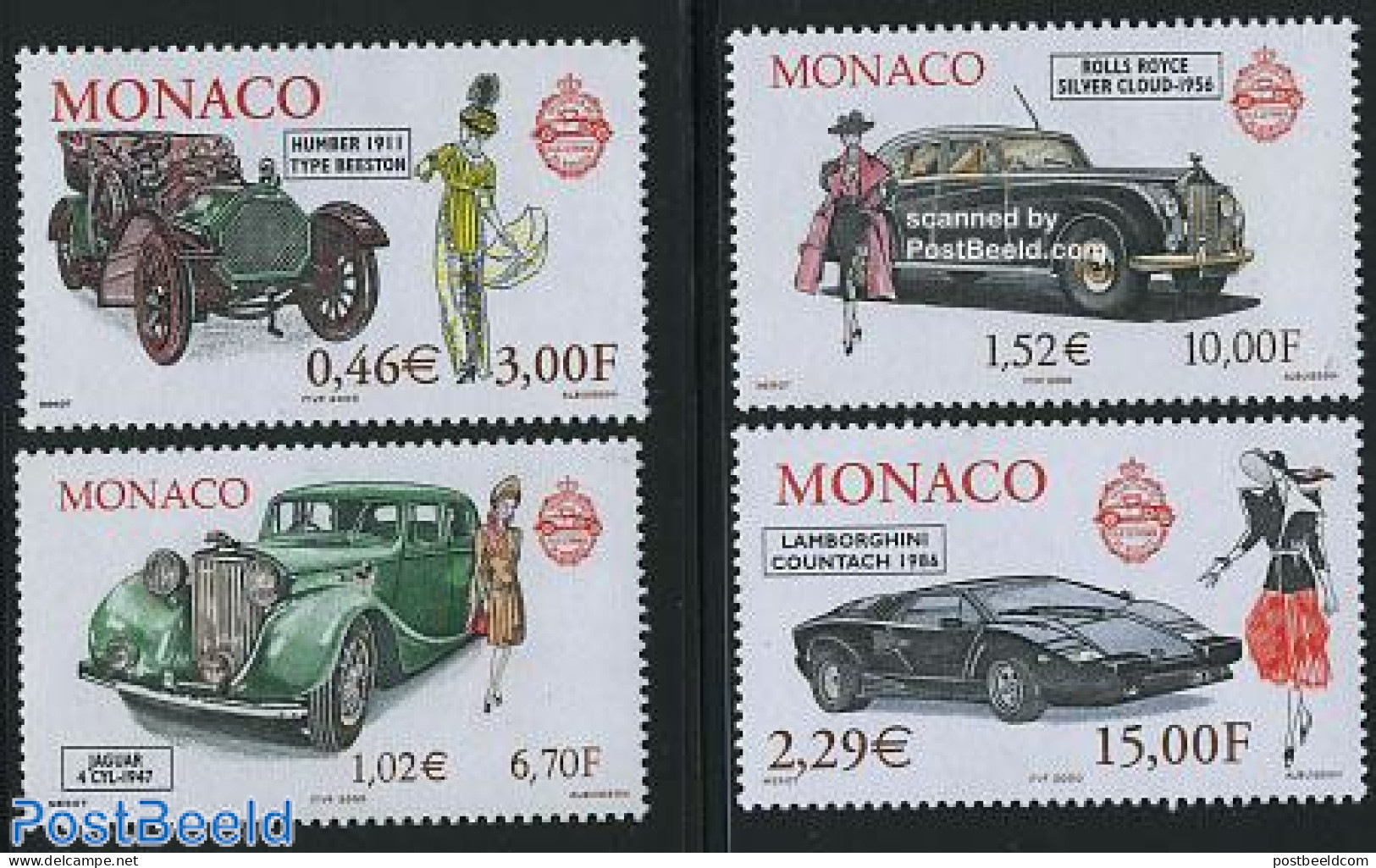 Monaco 2000 Automobiles & Fashion 4v, Mint NH, Transport - Automobiles - Art - Fashion - Ongebruikt