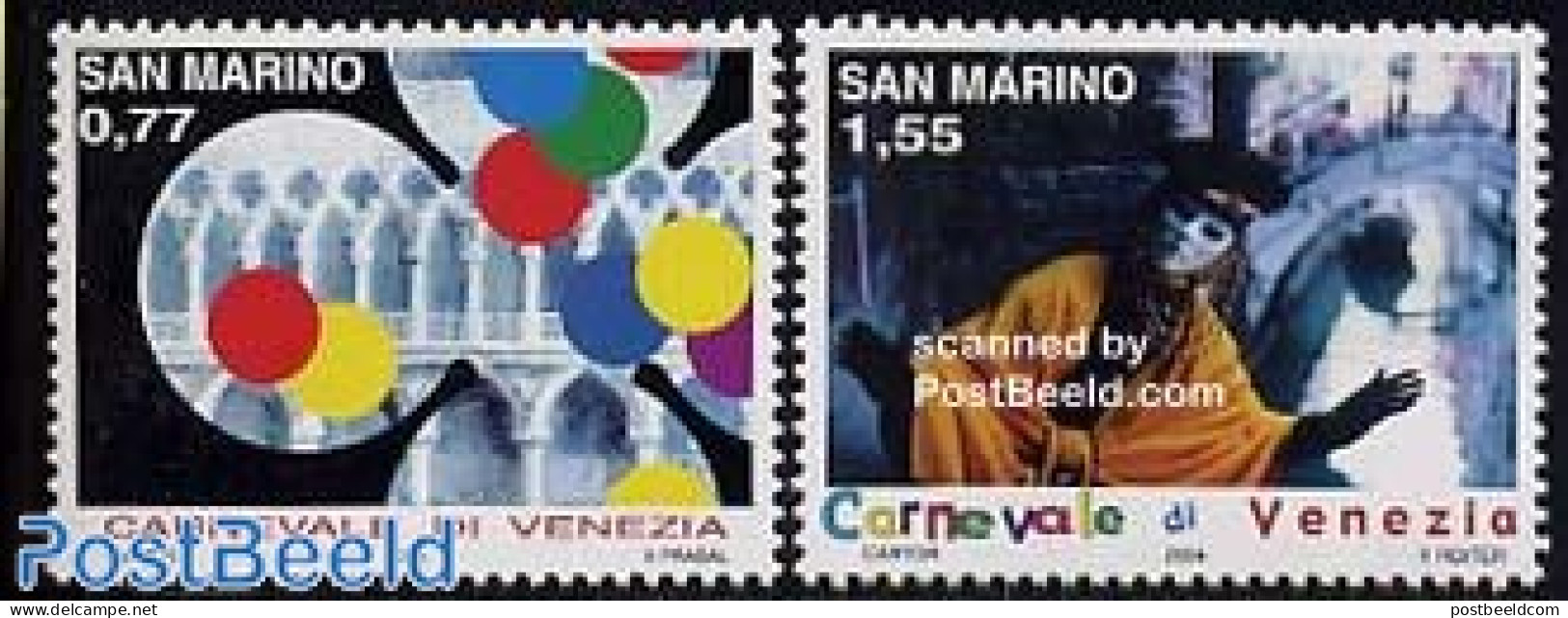 San Marino 2004 Venice Carnival 2v, Mint NH, Various - Folklore - Nuovi