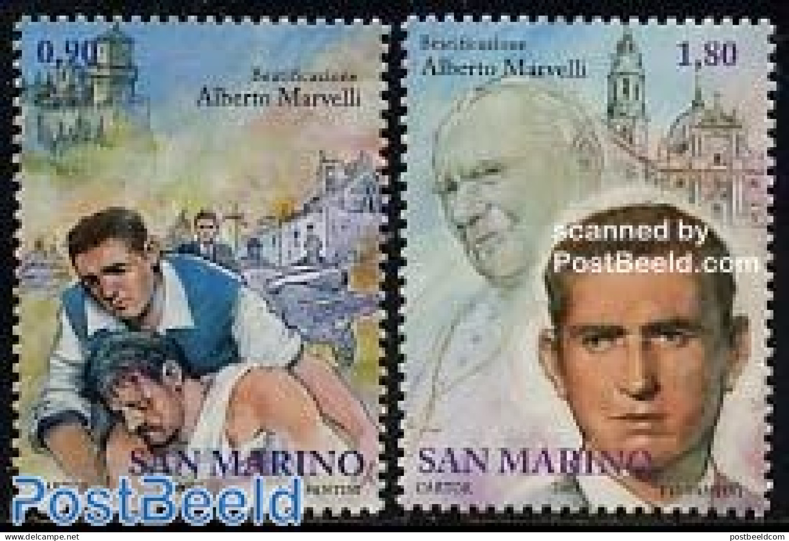 San Marino 2005 Blessed Alberto Marvelli 2v, Mint NH, Health - History - Religion - Disabled Persons - Refugees - Chur.. - Neufs