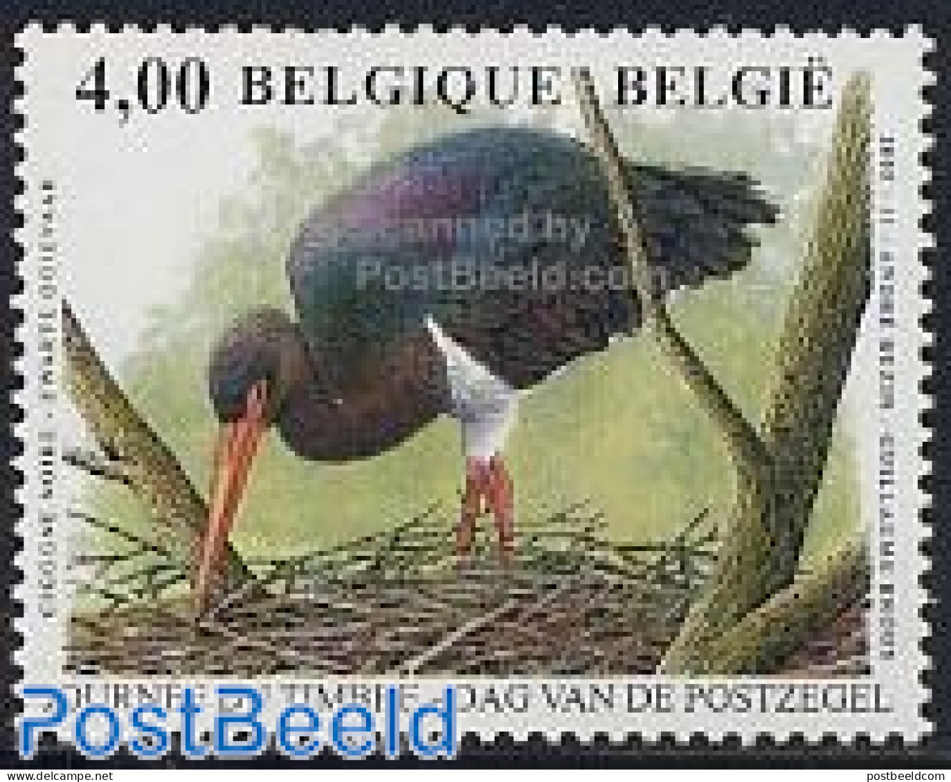 Belgium 2005 Stamp Day, Storch 1v, Mint NH, Nature - Birds - Stamp Day - Ongebruikt