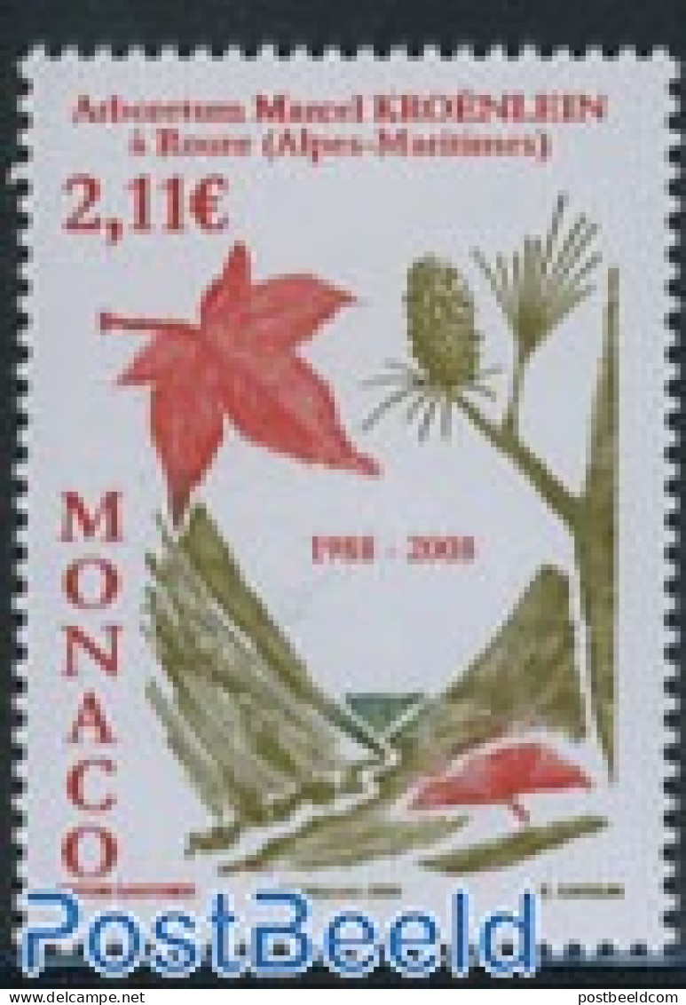 Monaco 2008 Marcel Kroenlein Arboretum 1v, Mint NH, Nature - Trees & Forests - Ungebraucht