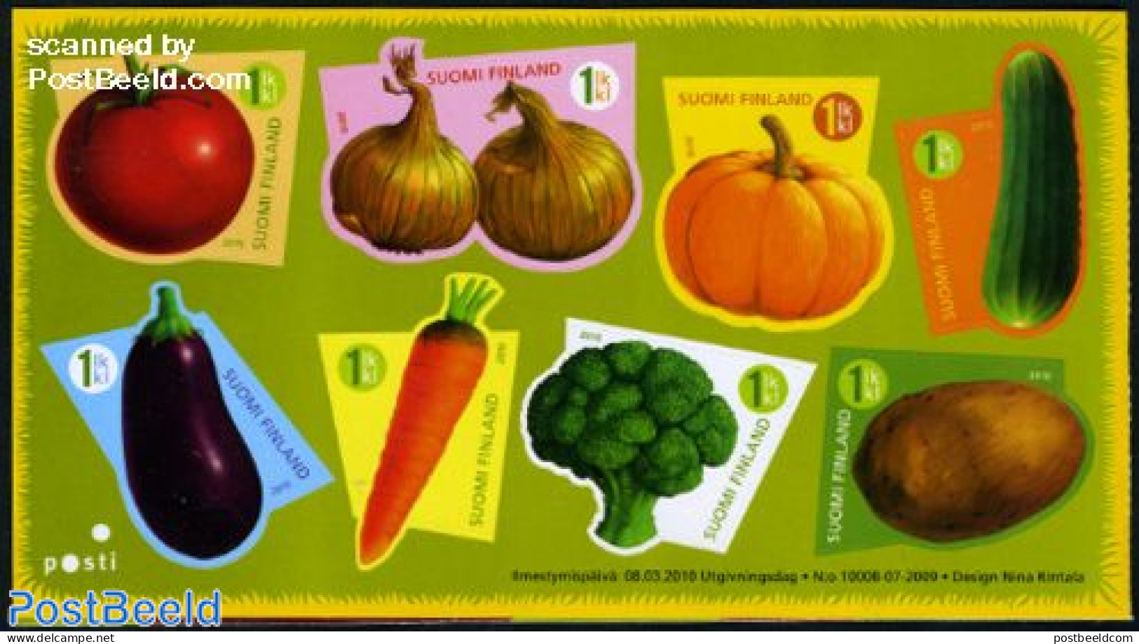 Finland 2010 Vegetables 8v S-a In Booklet, Mint NH, Health - Nature - Food & Drink - Fruit - Stamp Booklets - Nuovi