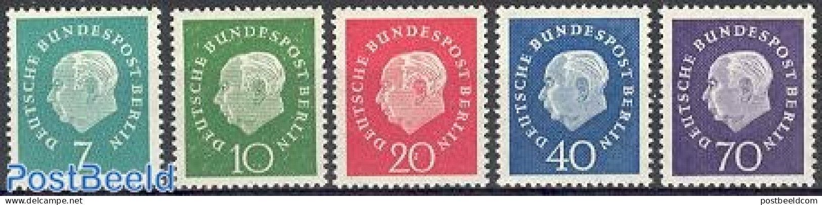 Germany, Berlin 1959 Definitives 5v, Mint NH - Unused Stamps