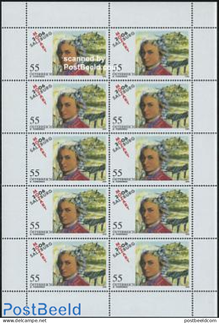 Austria 2006 Mozart M/s (with 10 Stamps), Mint NH, Performance Art - Amadeus Mozart - Music - Unused Stamps