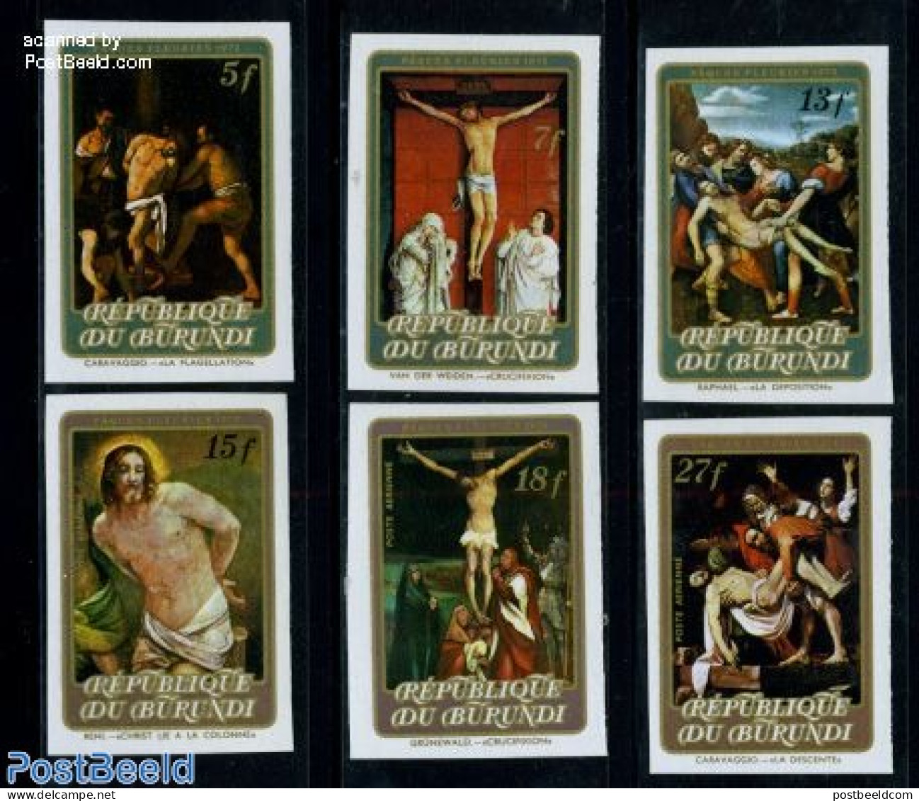 Burundi 1973 Easter 6v Imperforated, Mint NH, Religion - Religion - Art - Paintings - Raphael - Andere & Zonder Classificatie