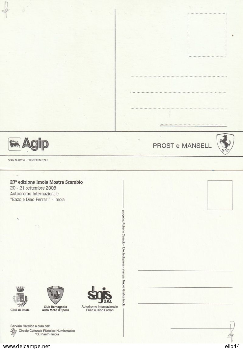 Tematica  Automobilismo  - Imola - Mostra Scambio 2003 - Ferrari Prost E Mansell - - Grand Prix / F1