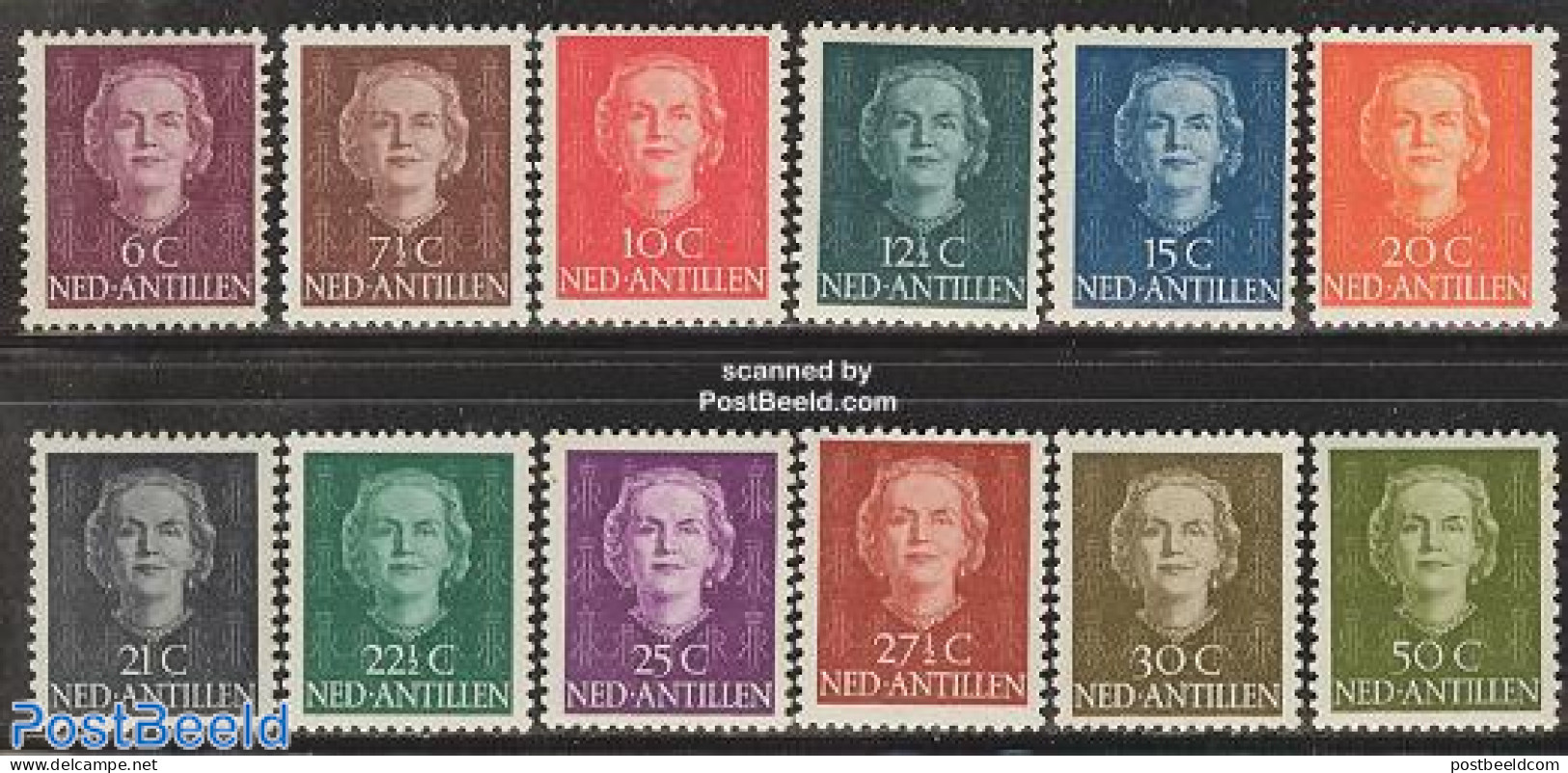Netherlands Antilles 1950 Definitives 12v, Unused (hinged) - Autres & Non Classés