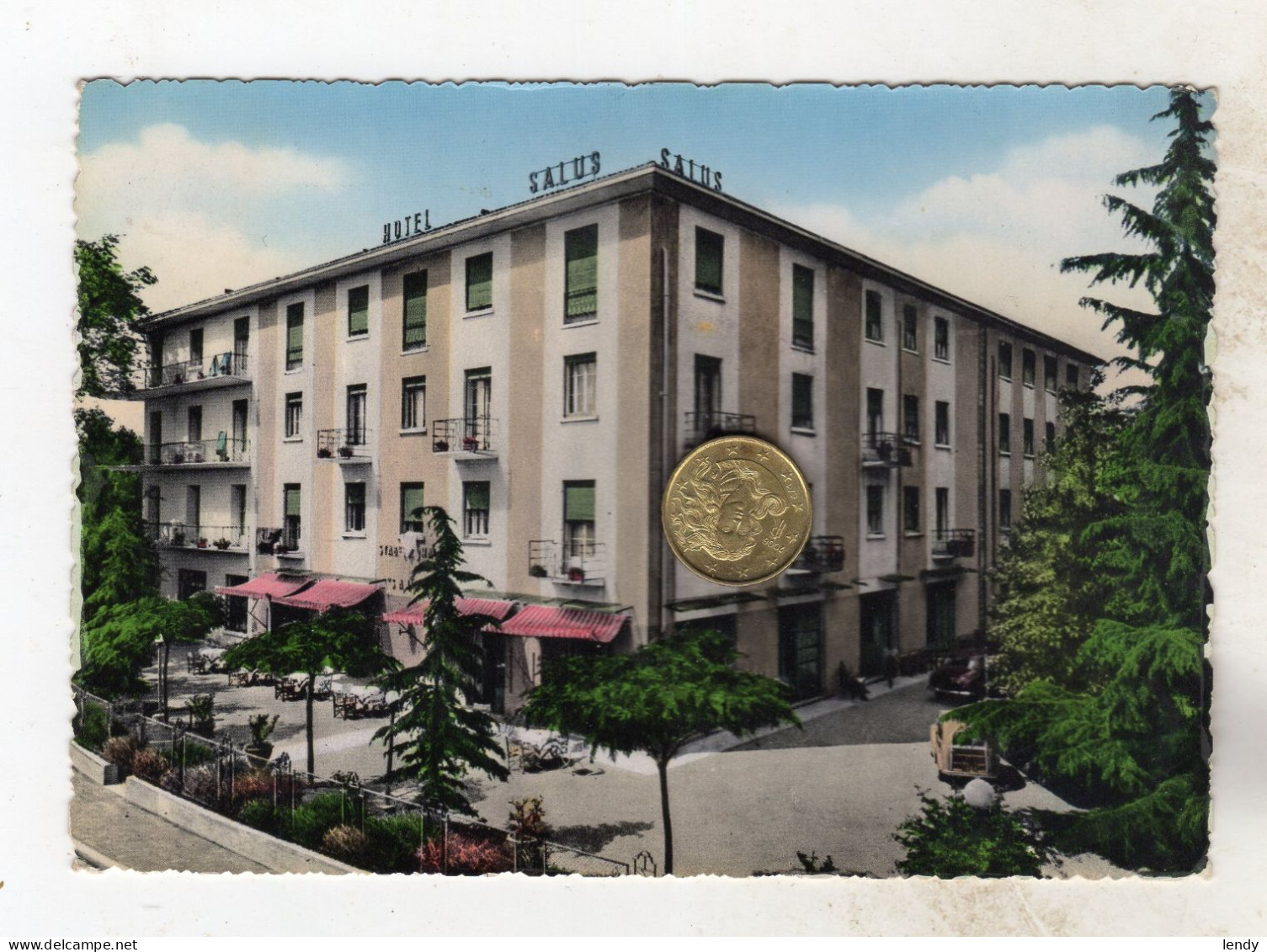 SALUTI DA ABANO TERME COLLI EUGANEI HOTEL SALUS   Viaggiata 1954 - Padova (Padua)