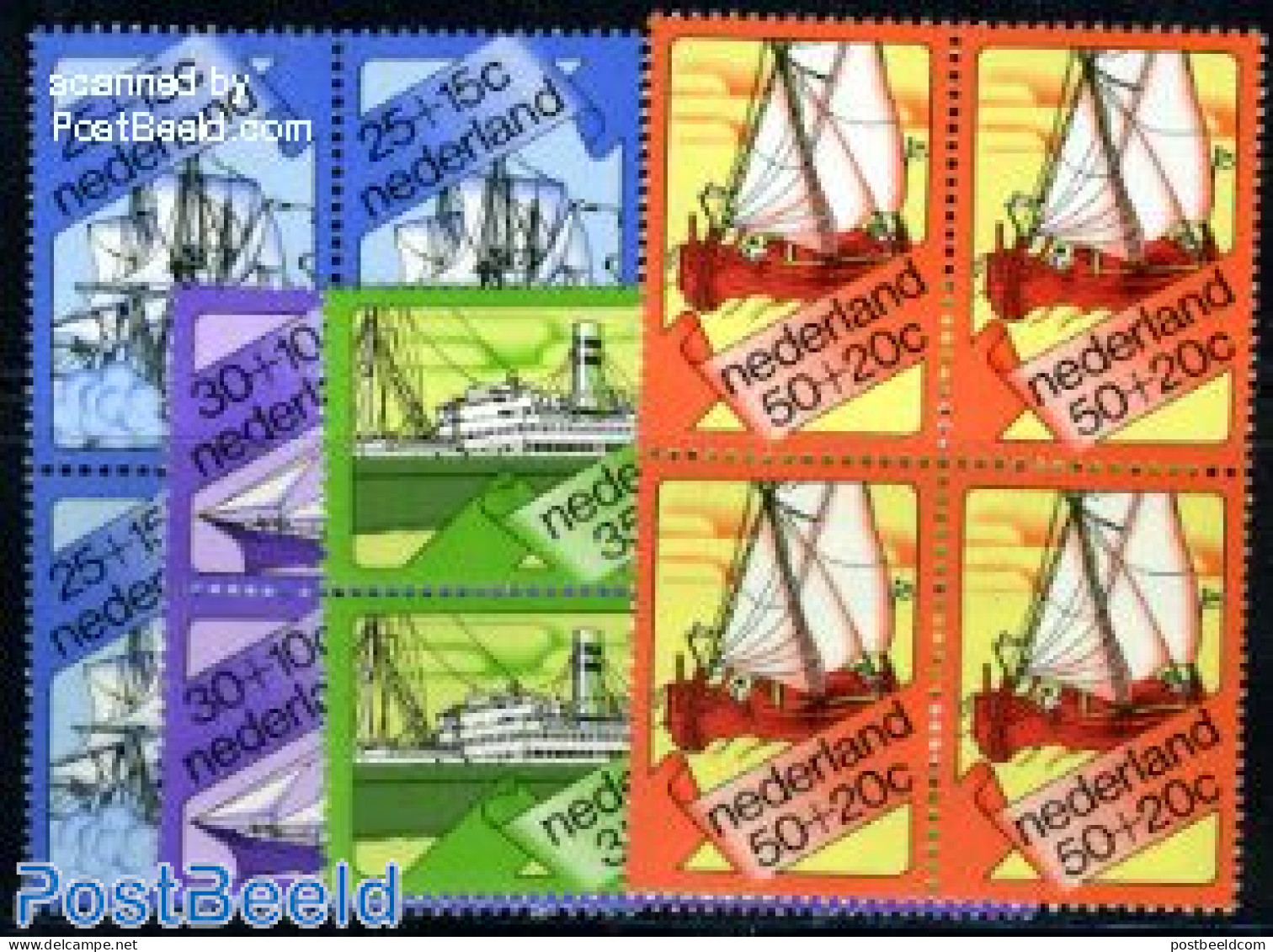 Netherlands 1973 Ships 4v, Blocks Of 4 [+], Mint NH, Transport - Ships And Boats - Unused Stamps