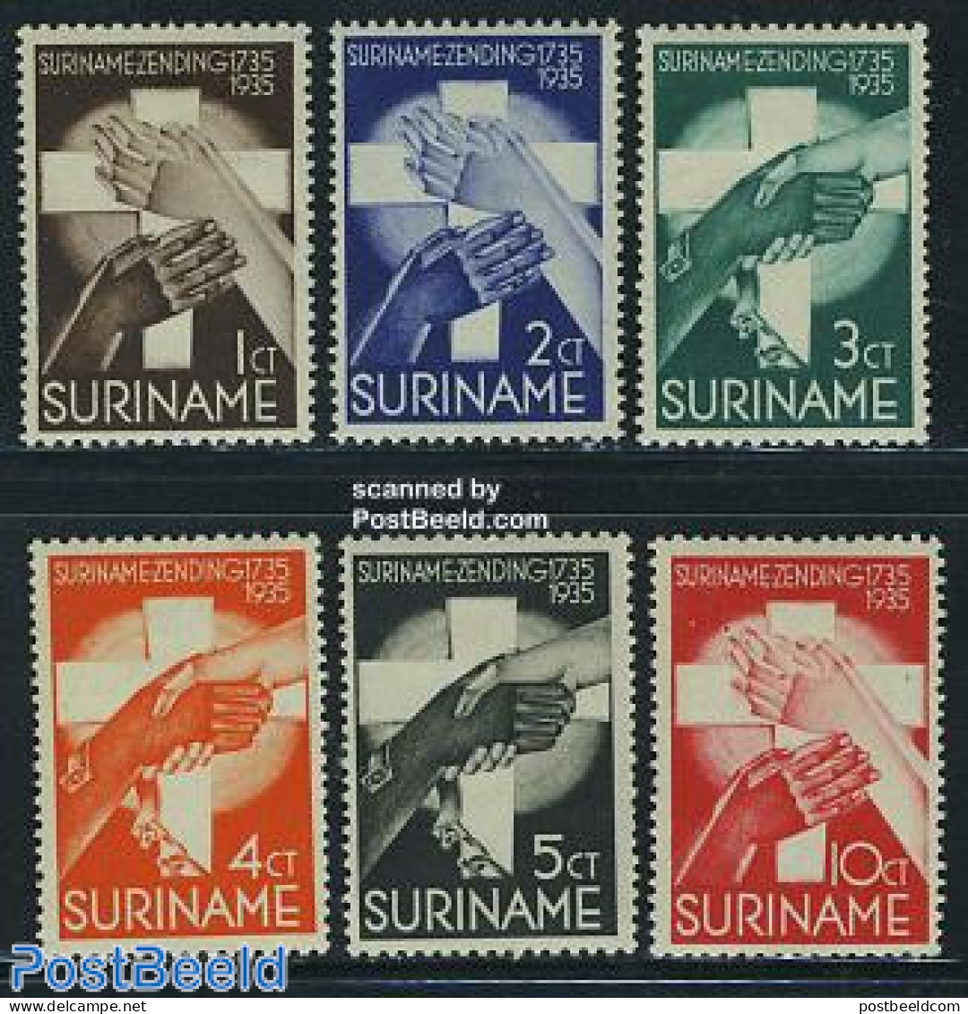 Suriname, Colony 1935 Mission 6v, Unused (hinged), Religion - Religion - Autres & Non Classés