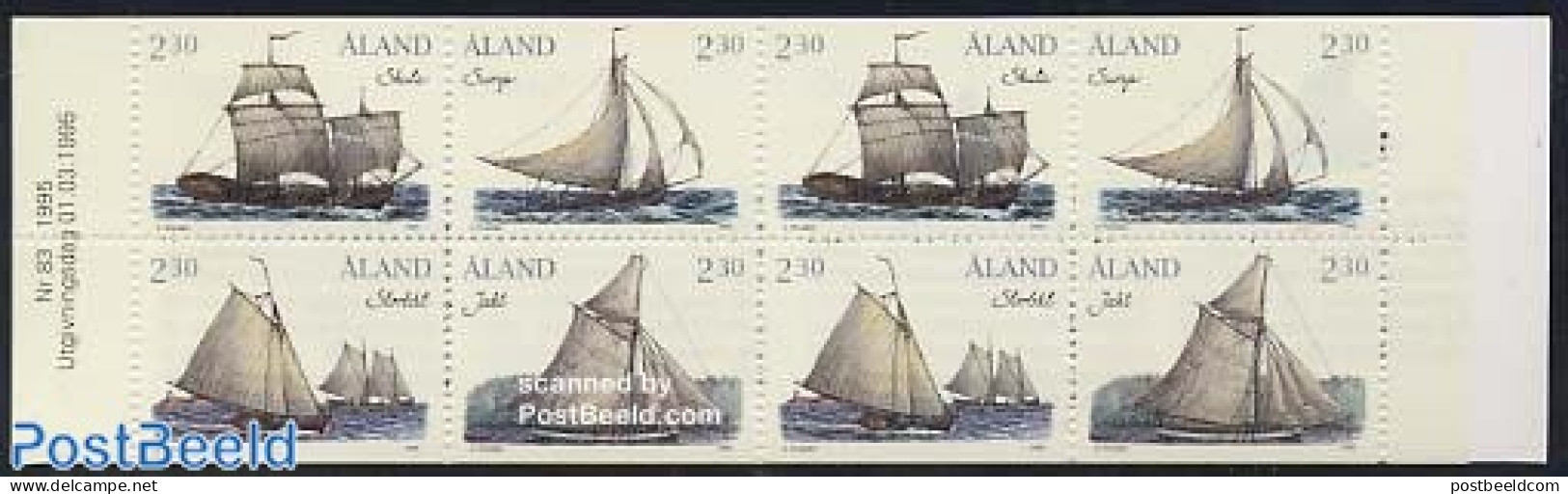Aland 1995 Ships Booklet, Mint NH, Transport - Stamp Booklets - Ships And Boats - Non Classés