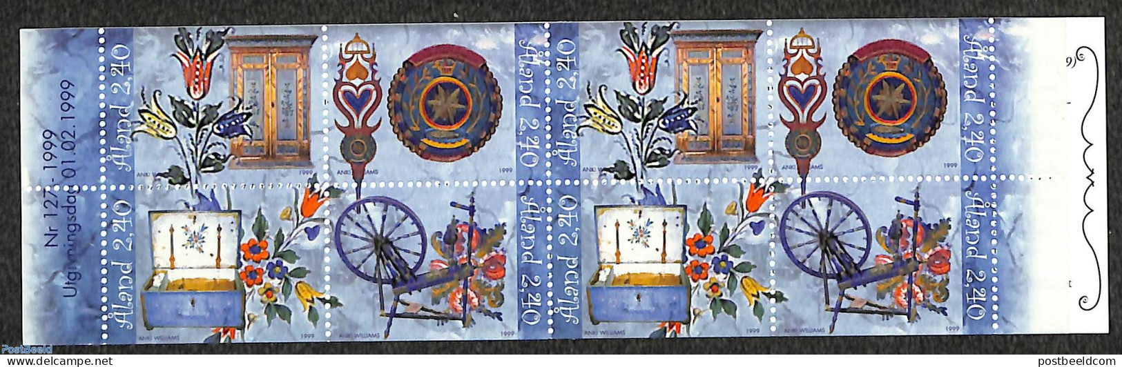 Aland 1999 Handicrafts Booklet, Mint NH, Various - Stamp Booklets - Textiles - Art - Handicrafts - Unclassified