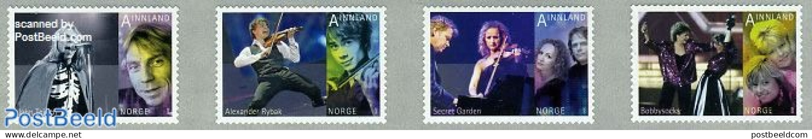Norway 2010 Pop Music 4v S-a, Mint NH, Performance Art - Music - Popular Music - Unused Stamps