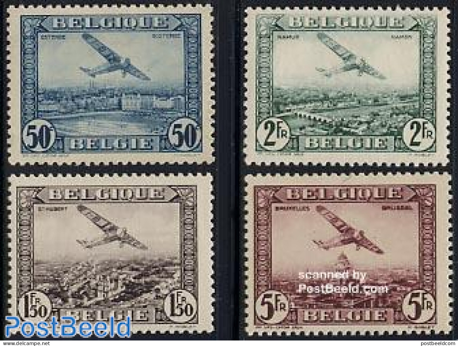 Belgium 1930 Air Mail 4v, Mint NH, Transport - Fokker Airplanes - Aircraft & Aviation - Nuevos