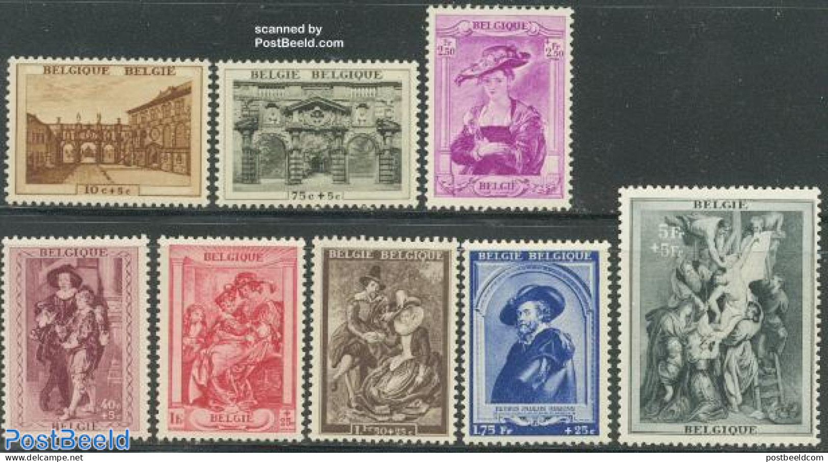 Belgium 1939 Rubens House 8v, Unused (hinged), Art - Paintings - Rubens - Self Portraits - Unused Stamps