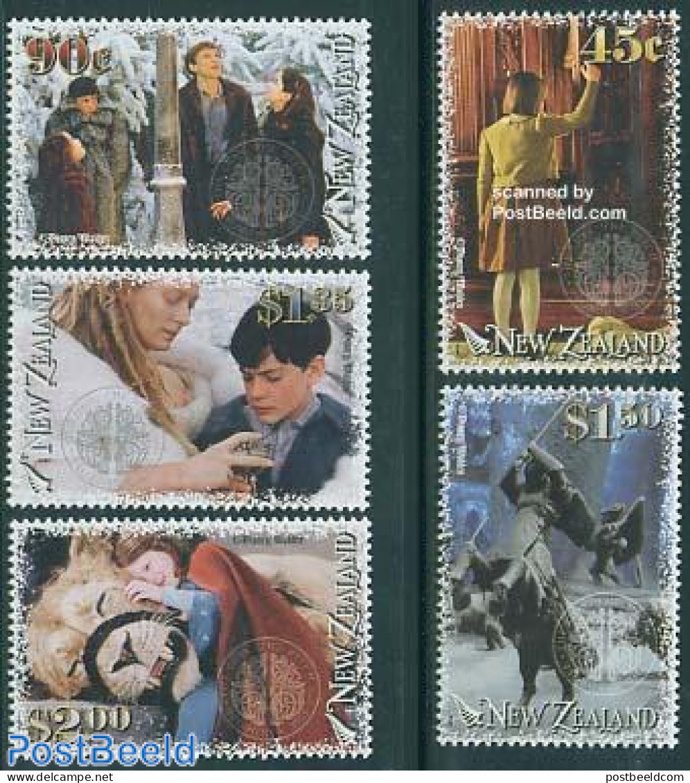 New Zealand 2005 Narnia, Film 5v, Mint NH, Nature - Performance Art - Cat Family - Horses - Film - Art - Science Fiction - Unused Stamps